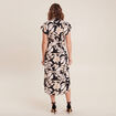 Robe midi droite ceinturée noir femme