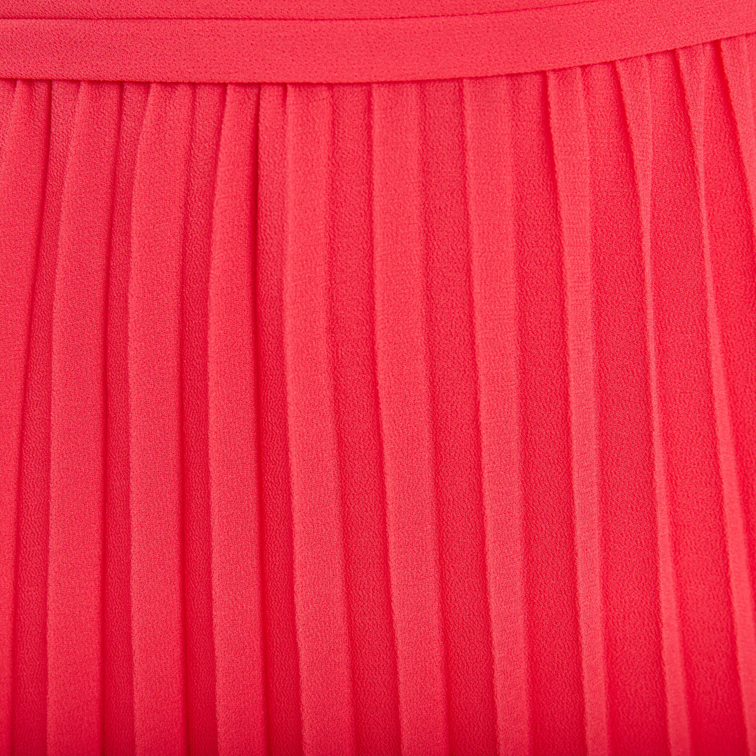 Robe Longue Plissée BCBG MAX AZRIA - Décolleté Profond En V - Couleur Cerise - Taille 2 - Neuf Avec étiquette