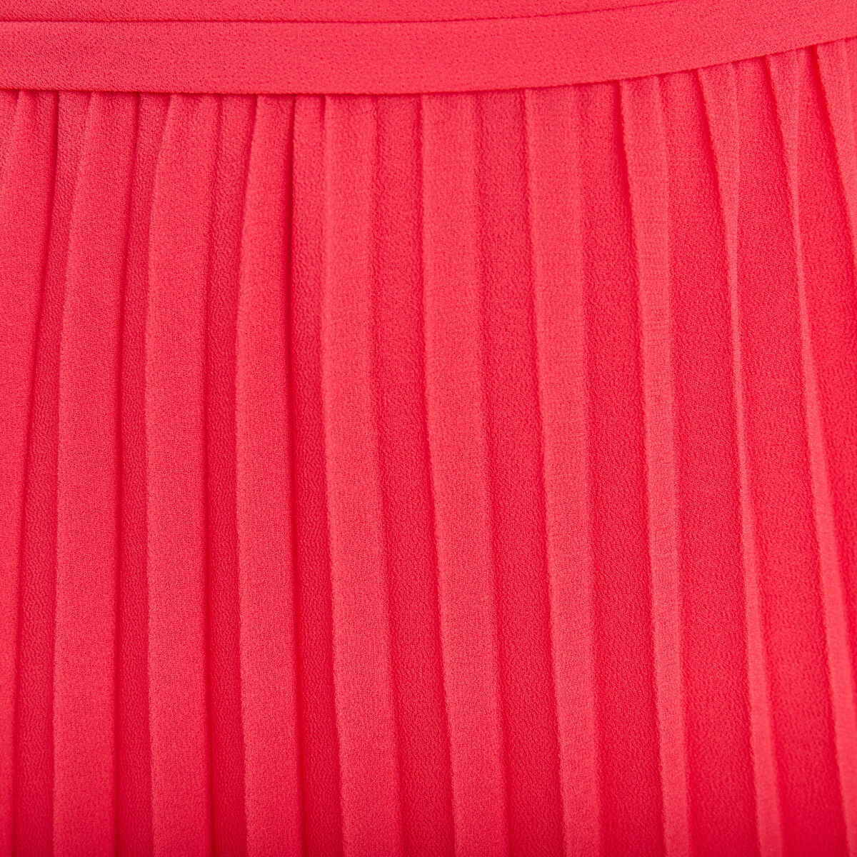 Robe longue évasée plissée rose cerise femme
