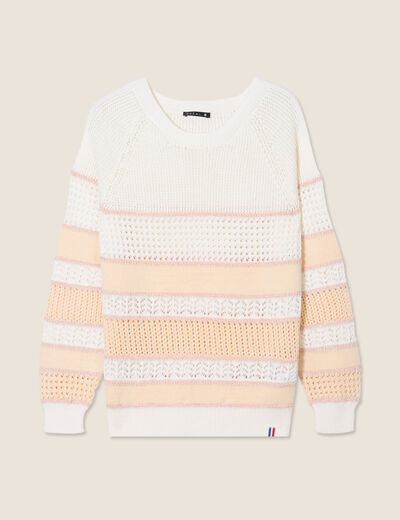 Pull manches longues beige femme