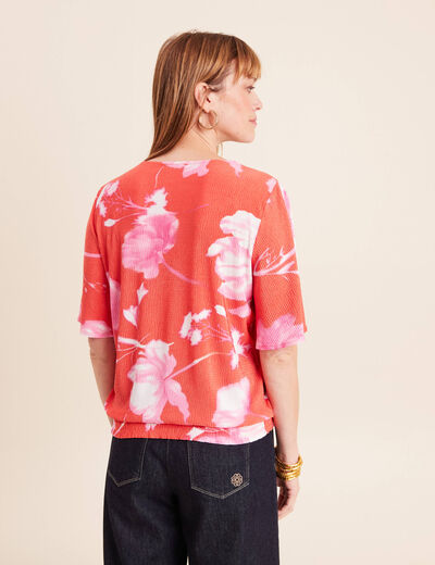 Blouse manches courtes rouge femme