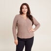 Pull manches longues taupe femme