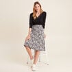Jupe évasée fluide noir femme