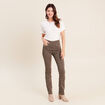 Pantalon droit taille haute vert kaki femme
