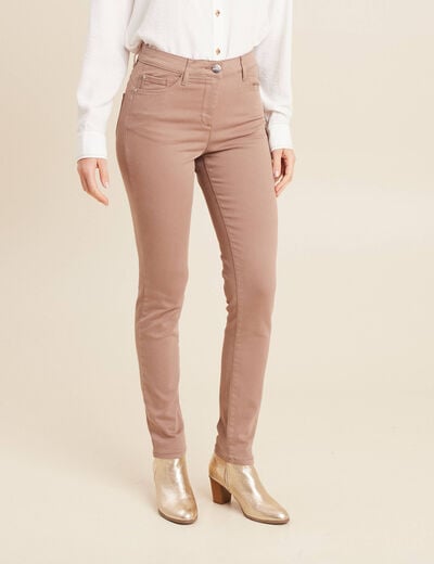 Jean magique L'Unique coupe ajust&eacute;e taupe femme