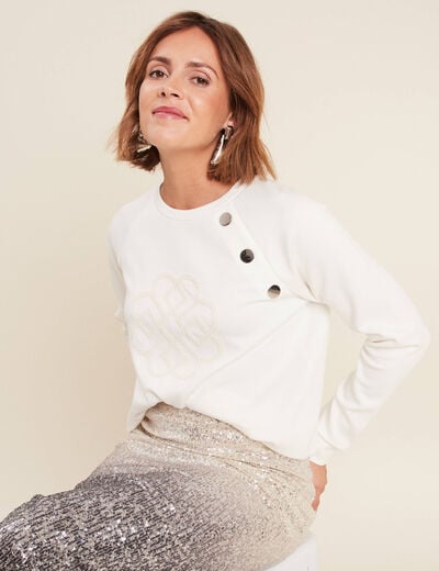 T-shirt manches longues ecru femme