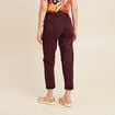 Pantalon coupe droite à coulisse bordeaux femme