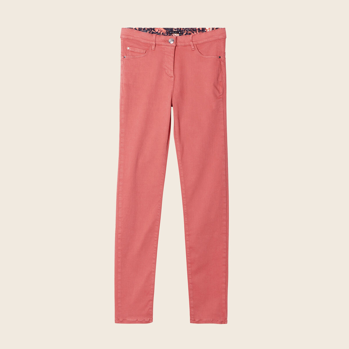 Jean magique ajusté taille standard rose femme