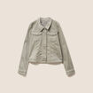 veste cintrée réversible sans col vert olive femme
