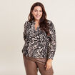 Blouse manches longues marron clair femme