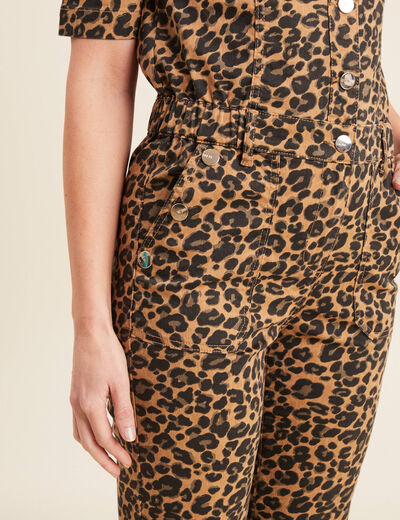 Combinaison pantalon à pont marron femme