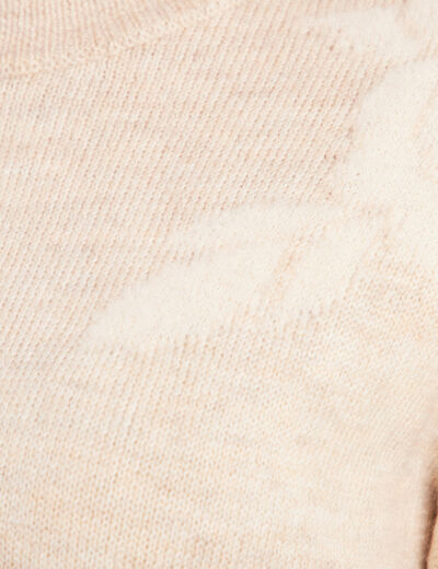 Pull manches longues beige femme