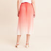Jupe midi patineuse pliss&eacute;e rose vif femme