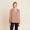 Blouse manches longues satin sable femme