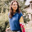 Pull sans manches bleu marine femme