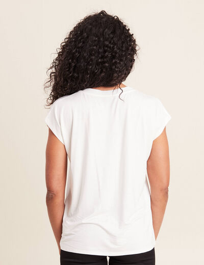 T-shirt manches courtes ecru femme