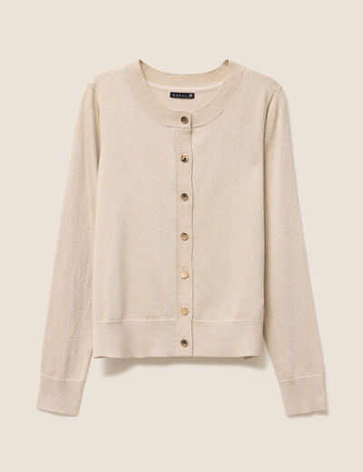 Gilet col rond couleur or femme