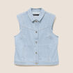 Veste sans manches en jean bleu femme