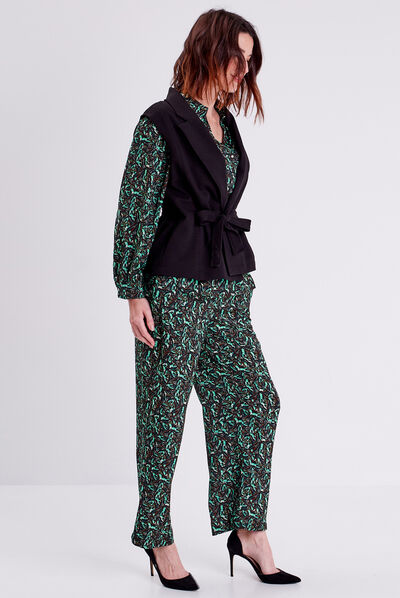 Veste tailleur sans manches noir femme