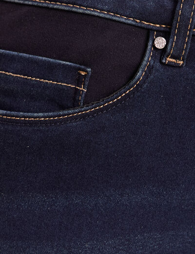 Jean coupe ajust&eacute;e effet bi-mati&egrave;re denim brut femme