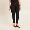 Pantalon ajusté taille haute noir femme