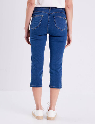 Pantacourt magique Le L&eacute;ger coupe droite denim double stone femme