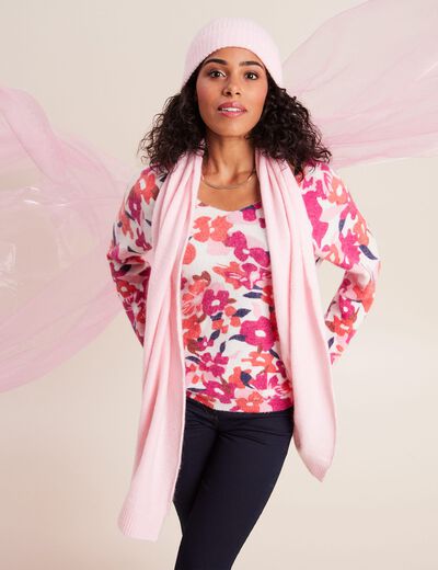 Pull manches longues blanc femme