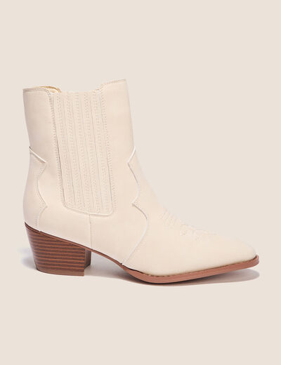Bottines esprit western ivoire femme
