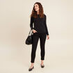 Pantalon ajust&eacute; taille bascul&eacute;e noir femme