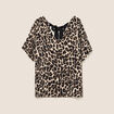 Blouse fluide manches 3/4 creme femme