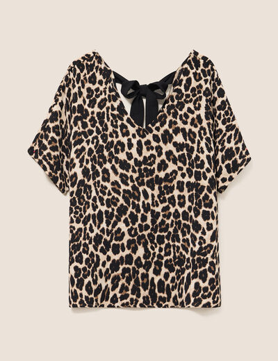 Blouse fluide manches 3/4 creme femme