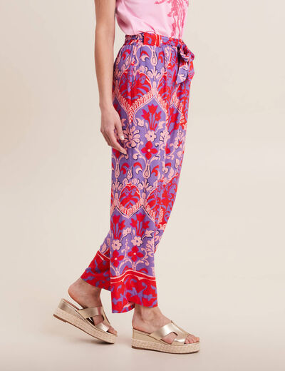 Pantalon flou rouge femme