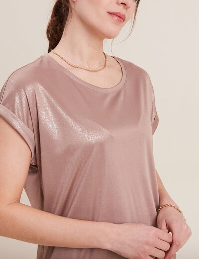 T-shirt manches courtes taupe femme