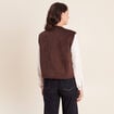 Veste r&eacute;versible duveteuse marron fonc&eacute; femme