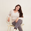 Pull manches longues couleur or femme