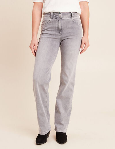 Jean taille haute denim gris clair femme