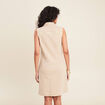 Robe droite en jean denim beige femme
