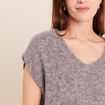 Pull sans manches gris fonc&eacute; femme