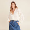 Chemise ample manches longues ecru femme