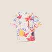 T-shirt ample col rond manches courtes blanc femme