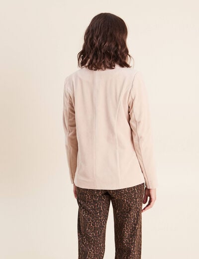 Veste tailleur velours sable femme
