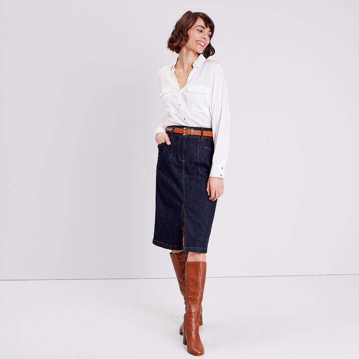 Chemise manches longues ecru femme