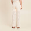 Pantalon large taille basculée ecru femme
