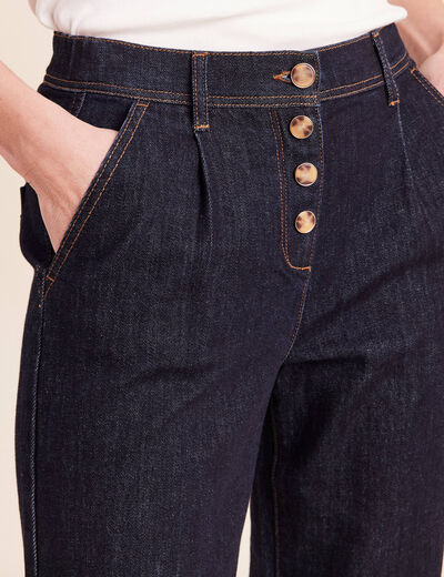 Jean coupe barrel 7/8&egrave;me denim brut femme