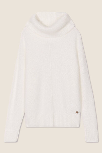 Pull manches longues ecru femme