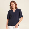 T-shirt manches courtes bleu foncé femme