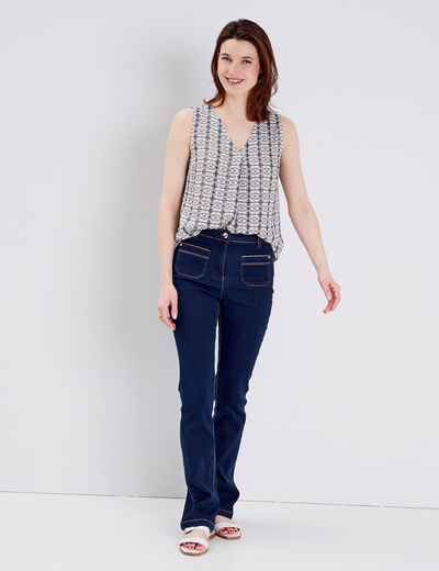 Blouse sans manches ecru femme