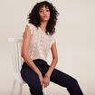 Débardeur macramé ecru femme
