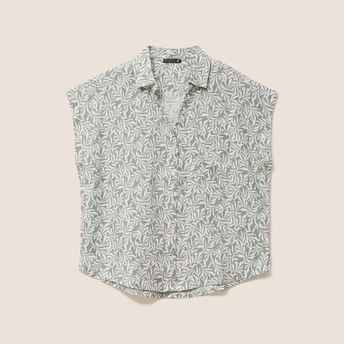 Chemise sans manches vert kaki femme