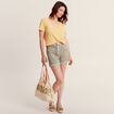 Short droit taille élastiquée vert clair femme